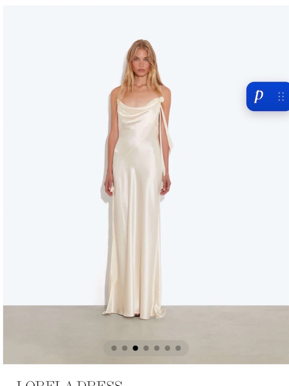 RAT AND BOA Lorela Satin Cowl-Neck Maxi Dress in Ivory